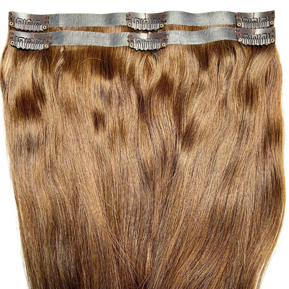 Medium Brown Seamless Clip-In 100% Human Hair Extensions
