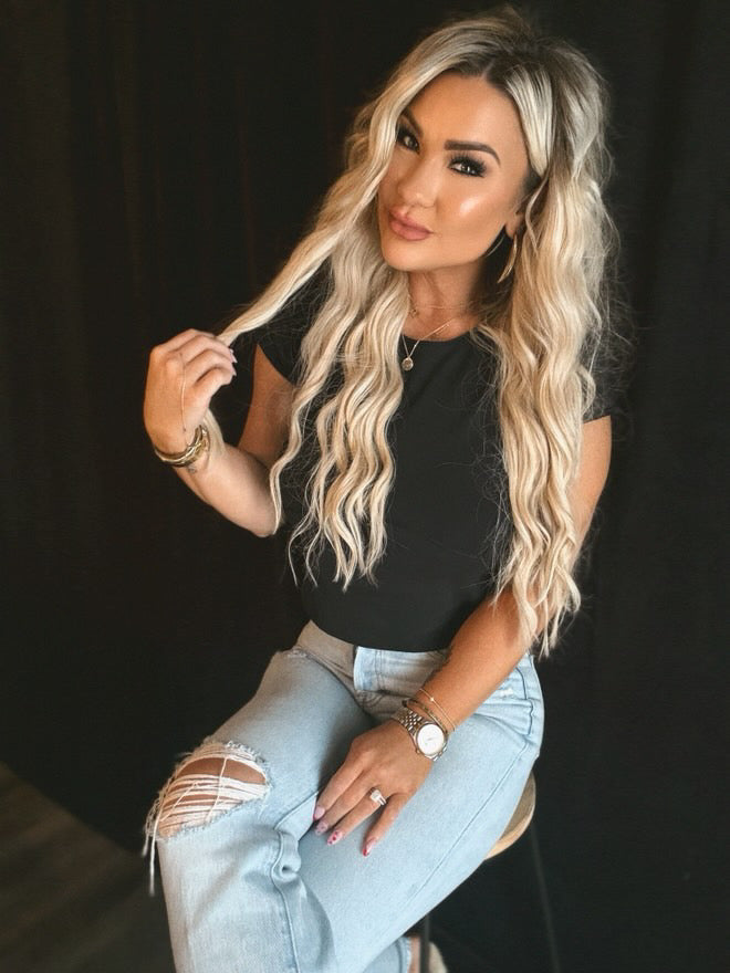 Highlighted Blonde Cuticle Aligned Remy Clip In Hair Extensions Color T4/P18/60