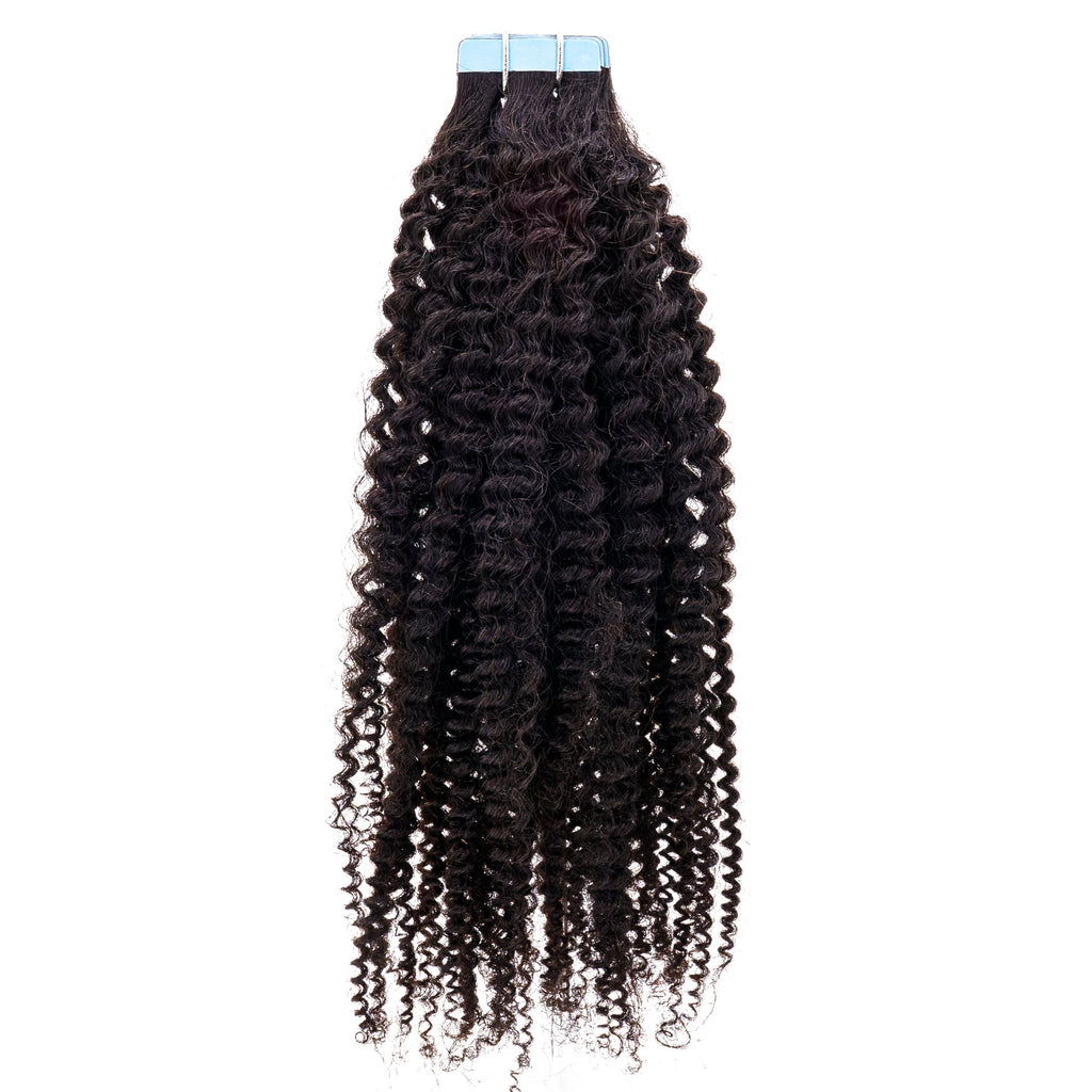 Afro Kinky Coily 100% Human Hair Tape In Extensions