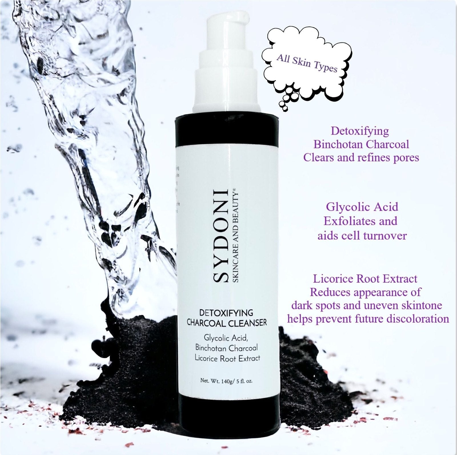 DETOXIFYING CHARCOAL CLEANSER with BINCHOTAN CHARCOAL and LICORICE ROOT EXTRACT 140g/ 5 fl. oz.
