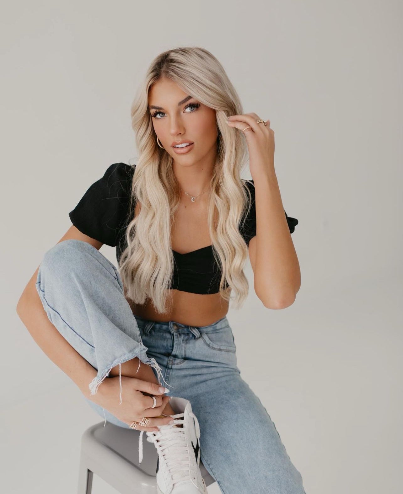 Light Balayage Blonde #T8/P14/60 Hand Tied Weft Hair Extensions