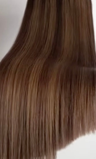 Dimensional Brown Cuticle Aligned Remy Clip In Hair Extensions Color P3/6