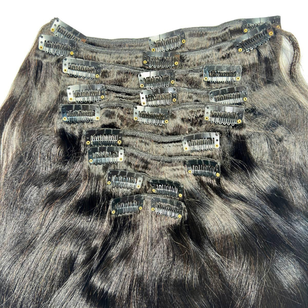Yaki Straight Clip-In 100% Human Hair  Extensions