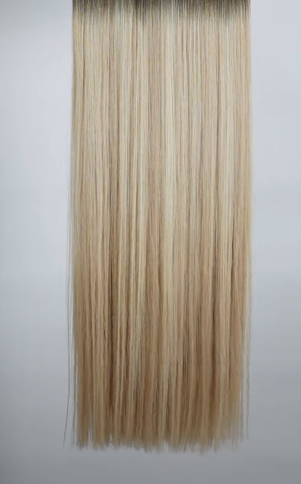 Genius Weft Hair Extensions - KmX Wefts Rooted Balayage T4/18/60